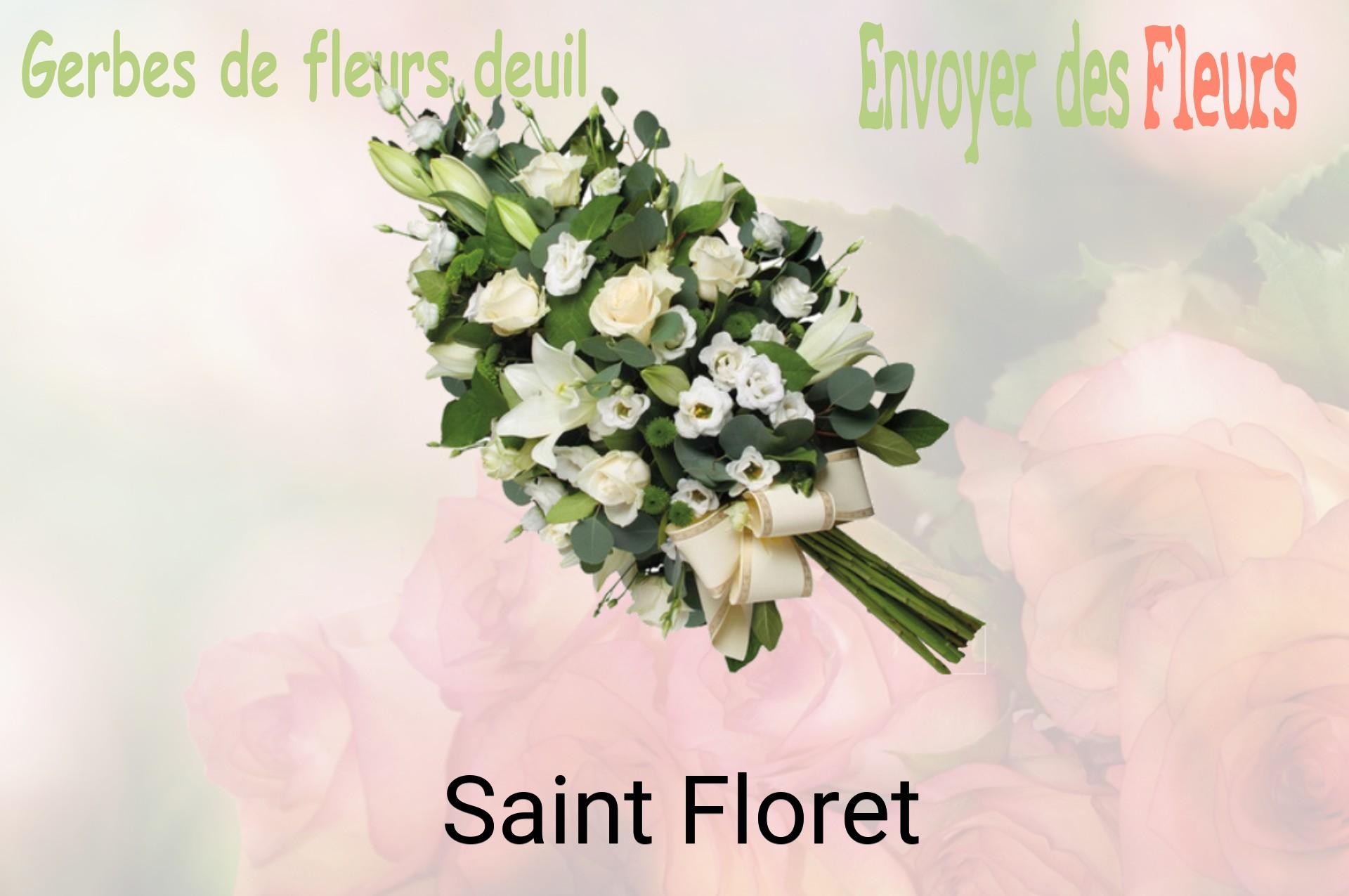 Gerbe de fleurs de deuil livrée à Saint-Floret